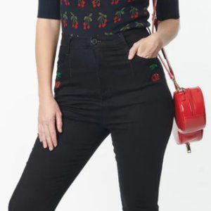 Collectif Dark Blue Becca Cherry Jeans